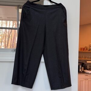 Eileen Fisher light wool cropped wide leg pants, grey, size xs (fits like small)